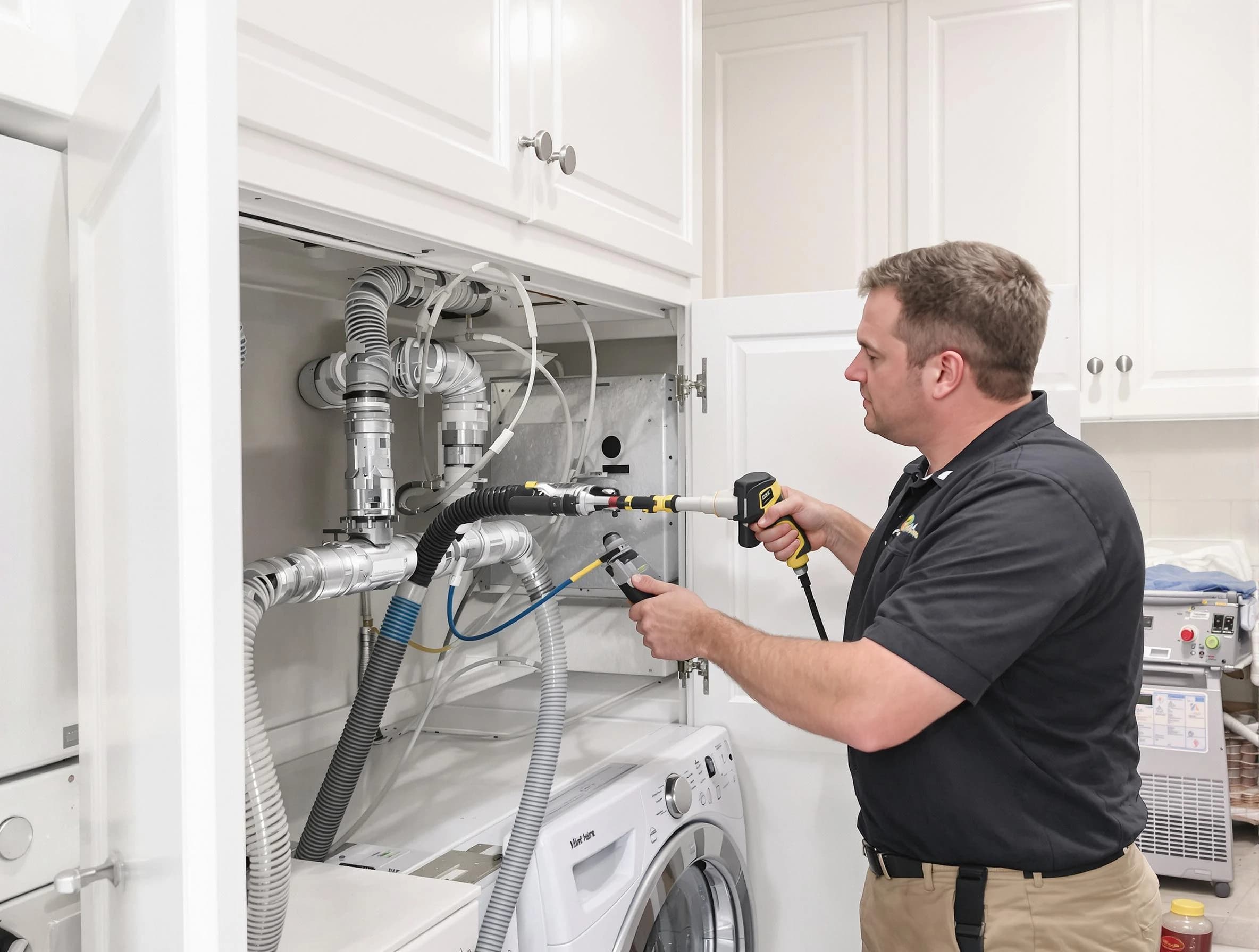 Forest Park Dryer Vent Cleaning professional removing severe blockage from a clogged dryer vent in Forest Park