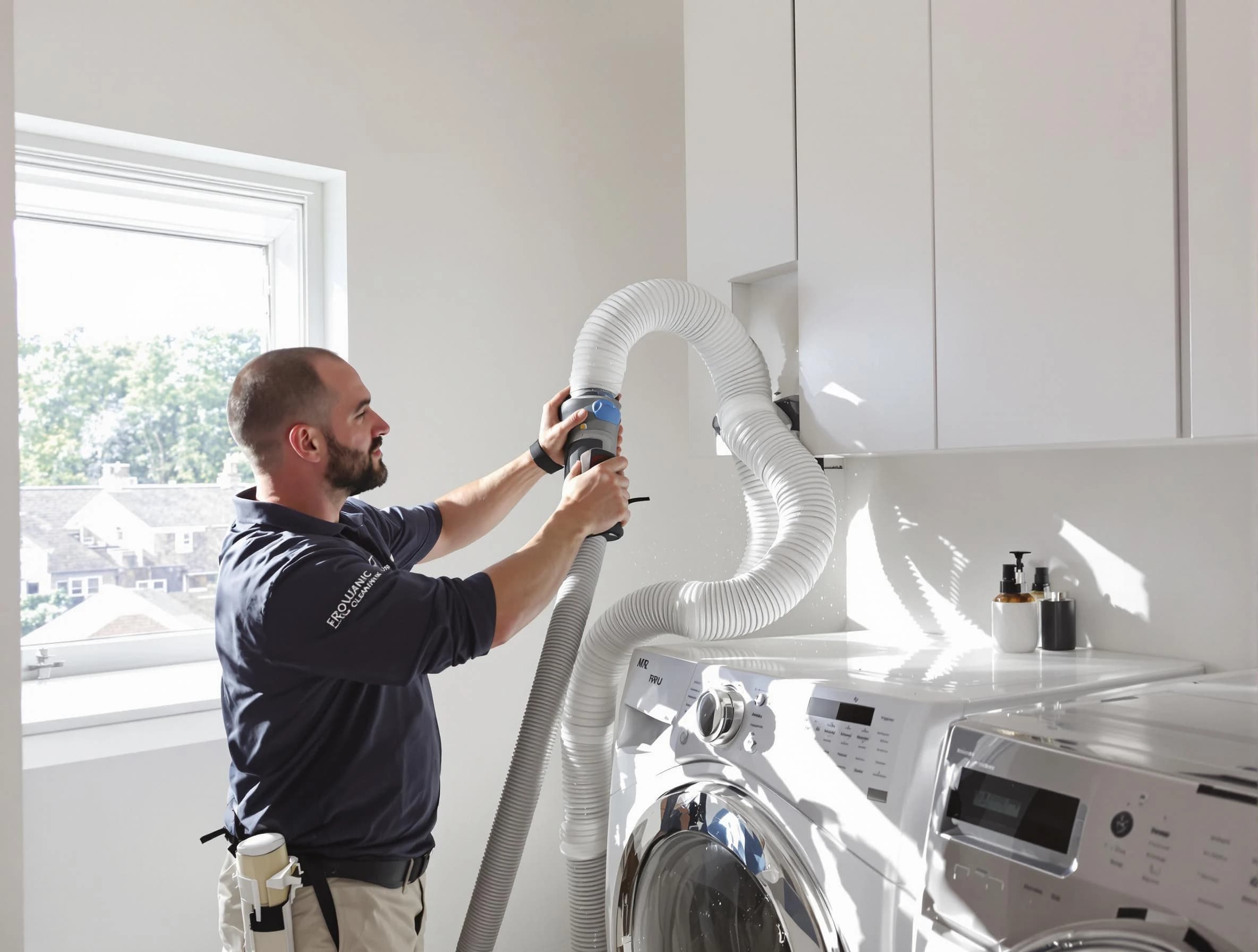 Certified Forest Park Dryer Vent Cleaning technician performing dryer vent cleaning in Forest Park