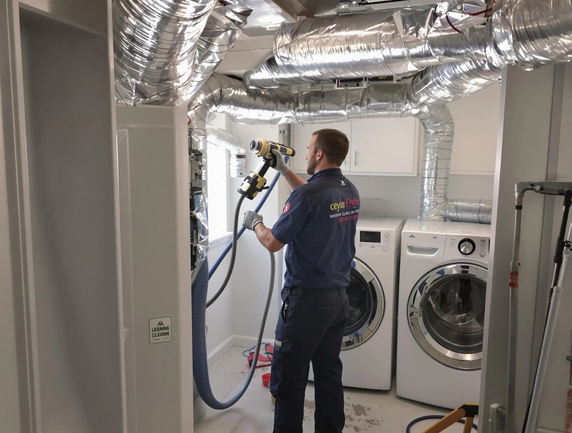 Forest Park Dryer Vent Cleaning specialist using advanced equipment for thorough duct cleaning in Forest Park